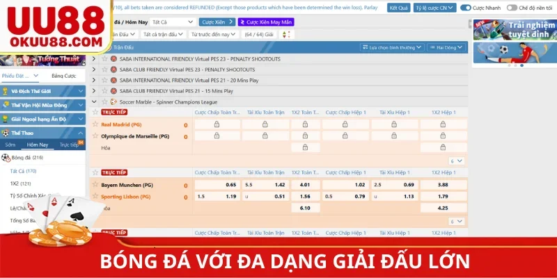 Bóng đá với đa dạng giải đấu lớn